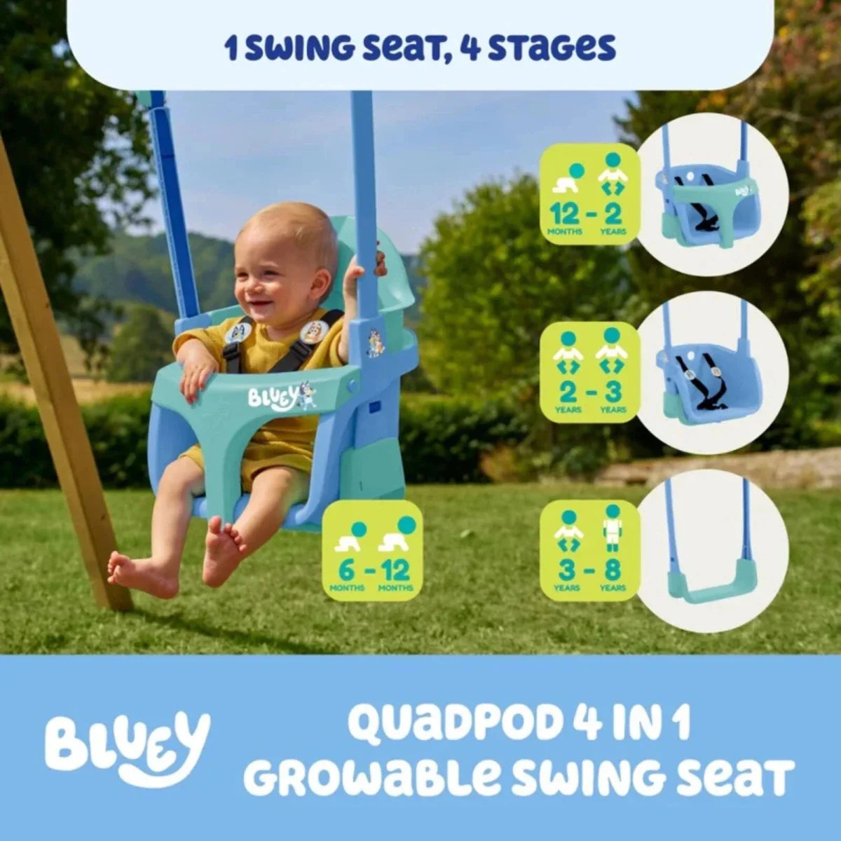 TP Forest Wooden Double Swing with Bluey Quadpod