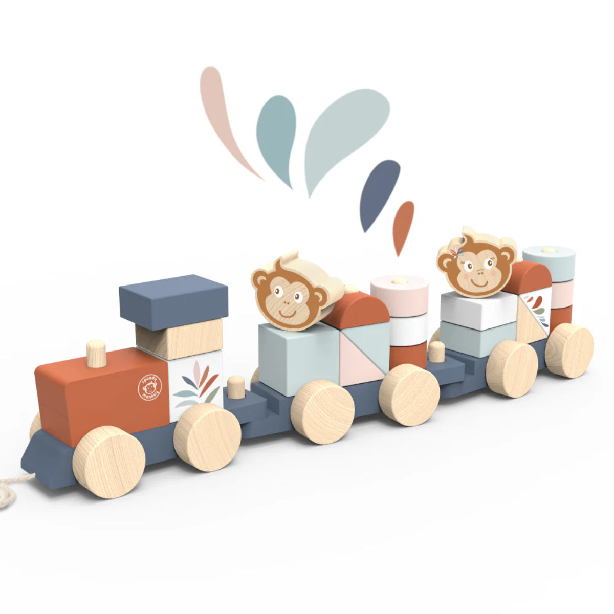Speedy Monkey Wooden Train Stacker Toy