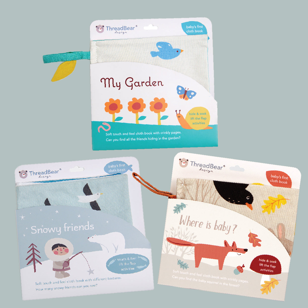 Baby Activity Book Set of 3 Bundle ( My Garden,  Where is Baby,  Snowy Friends)