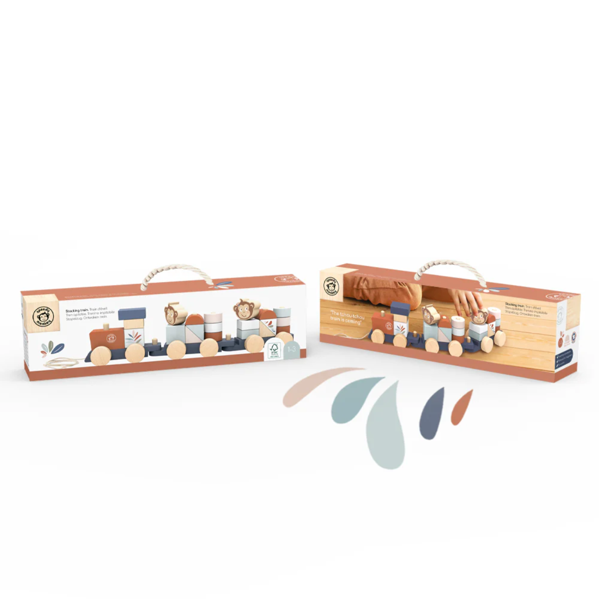 Speedy Monkey Wooden Train Stacker Toy