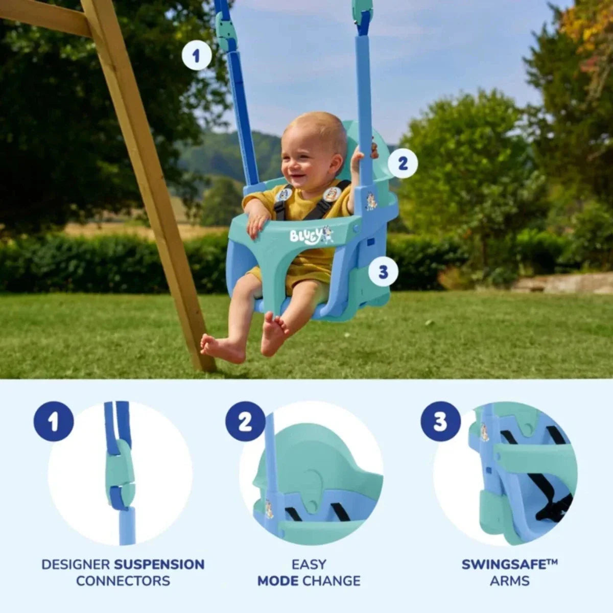 TP Forest Wooden Double Swing with Bluey Quadpod