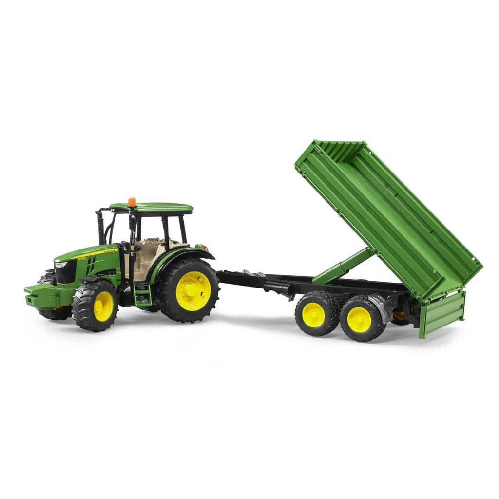 Bruder John Deere 5115M Toy Tractor With Trailer, Scale 1:16