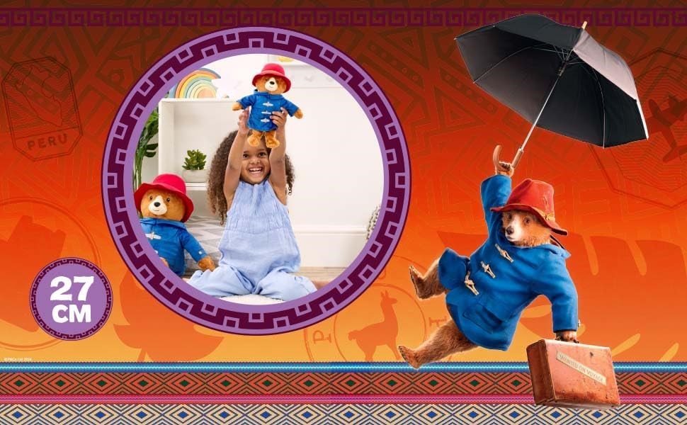 Rainbow Designs Paddington Bear Movie Talking Teddy Bear - Paddington Bear talking toy with 5 Phrases, Red Hat & Blue Duffle Coat - Cuddly Companion for Playtime Adventures