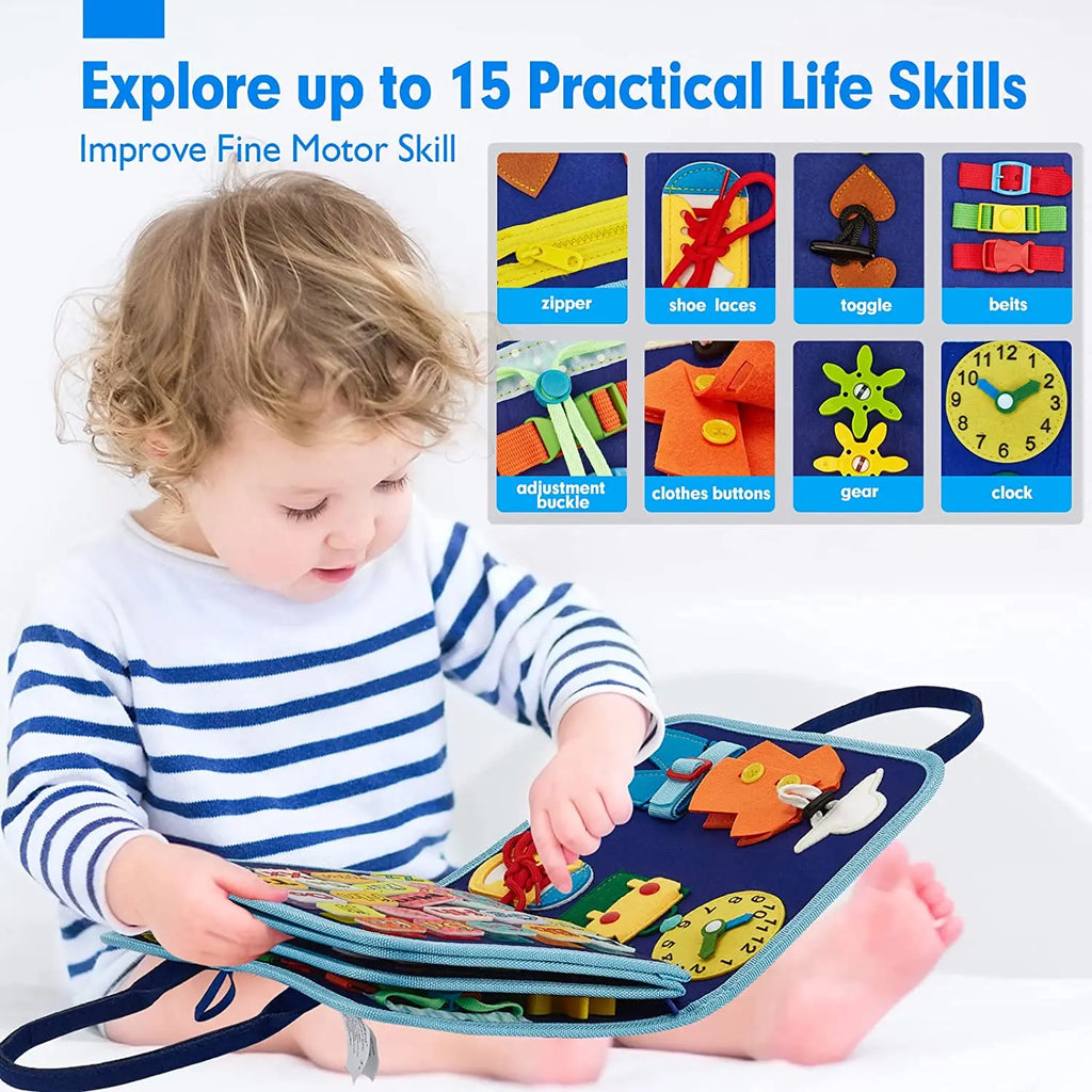 EarlyTern Montessori Busy Board – Sensory Toddler Activity Tool