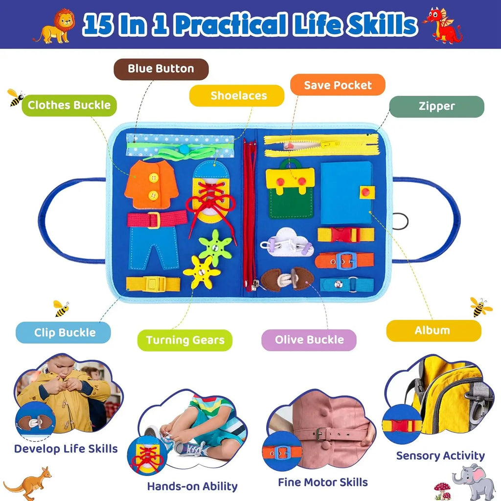 EarlyTern Montessori Busy Board – Sensory Toddler Activity Tool