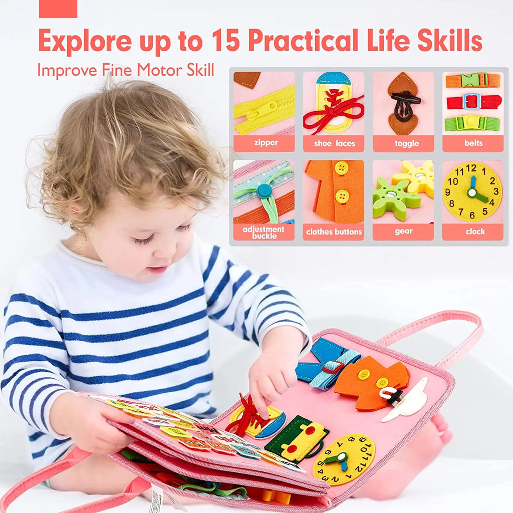 EarlyTern Montessori Busy Board – Sensory Toddler Activity Tool