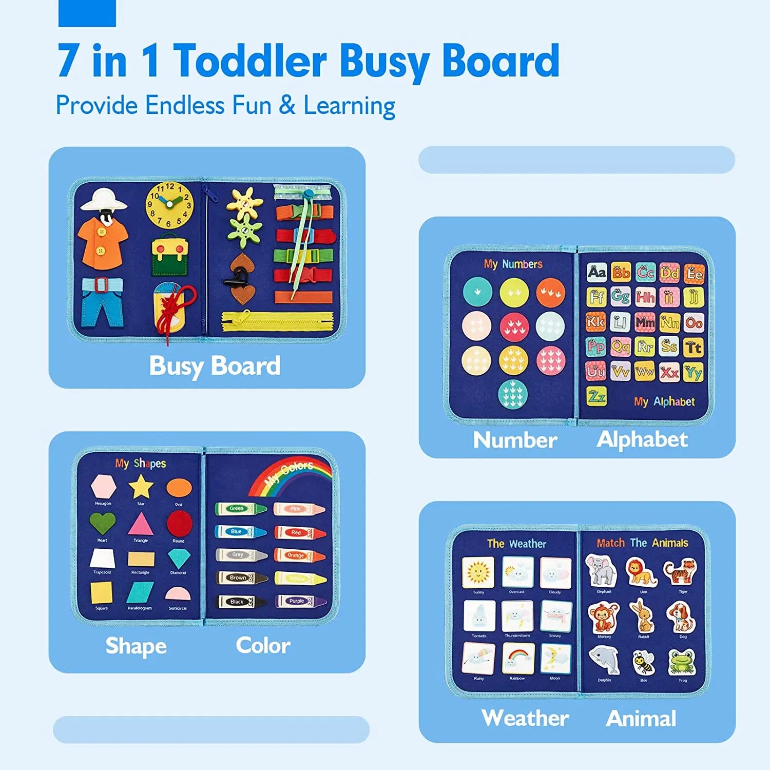 EarlyTern Montessori Busy Board – Sensory Toddler Activity Tool