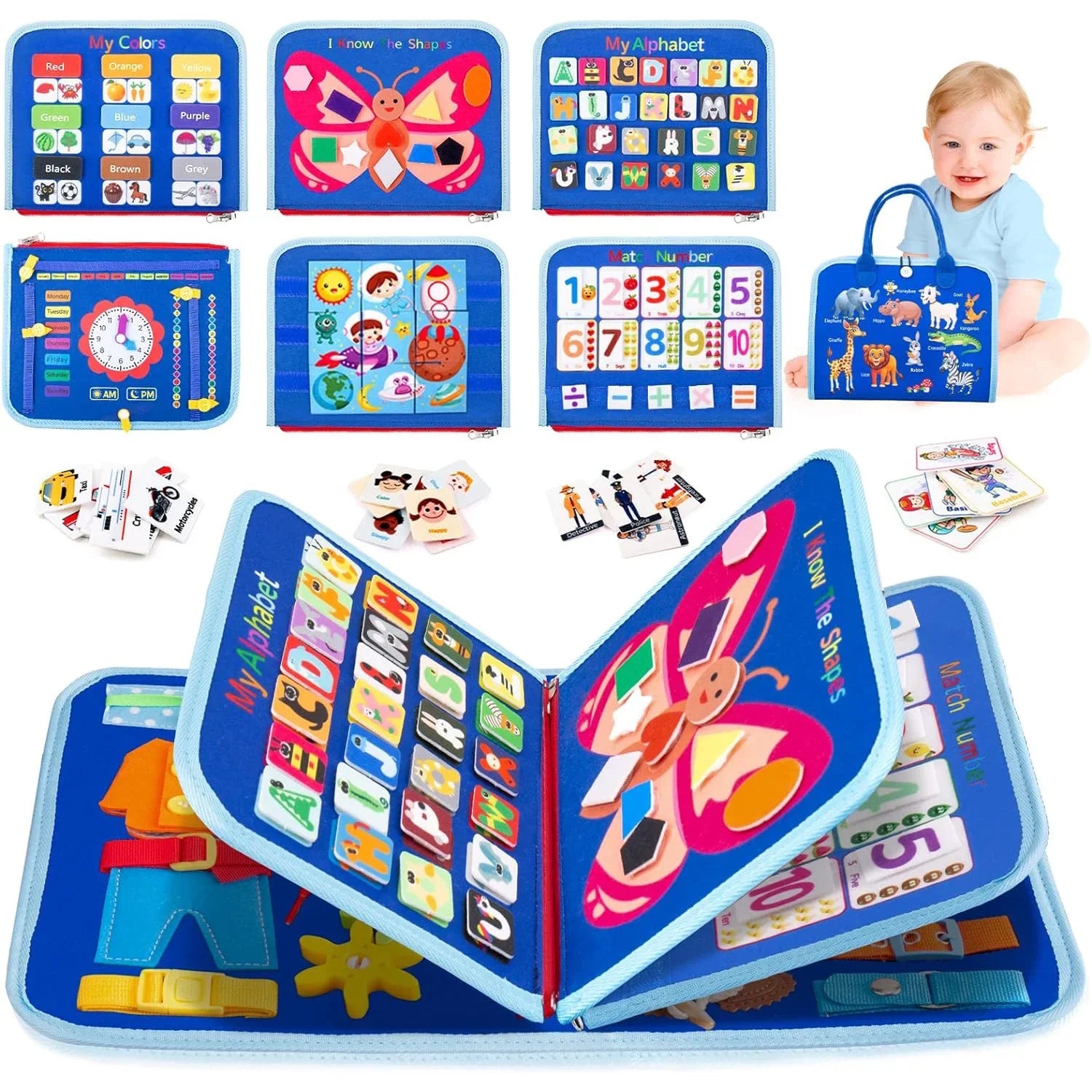 EarlyTern Montessori Busy Board – Sensory Toddler Activity Tool
