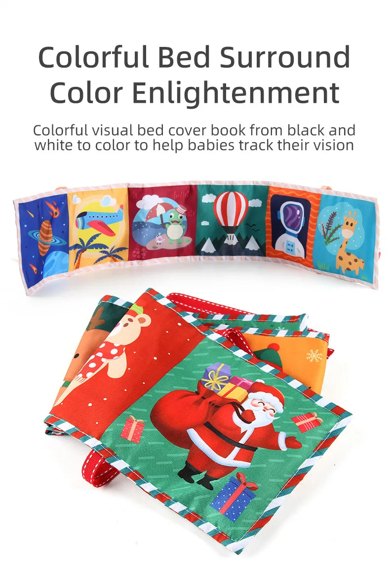 Sencory Black & White Cloth Book – High-Contrast Montessori Crib Bumper