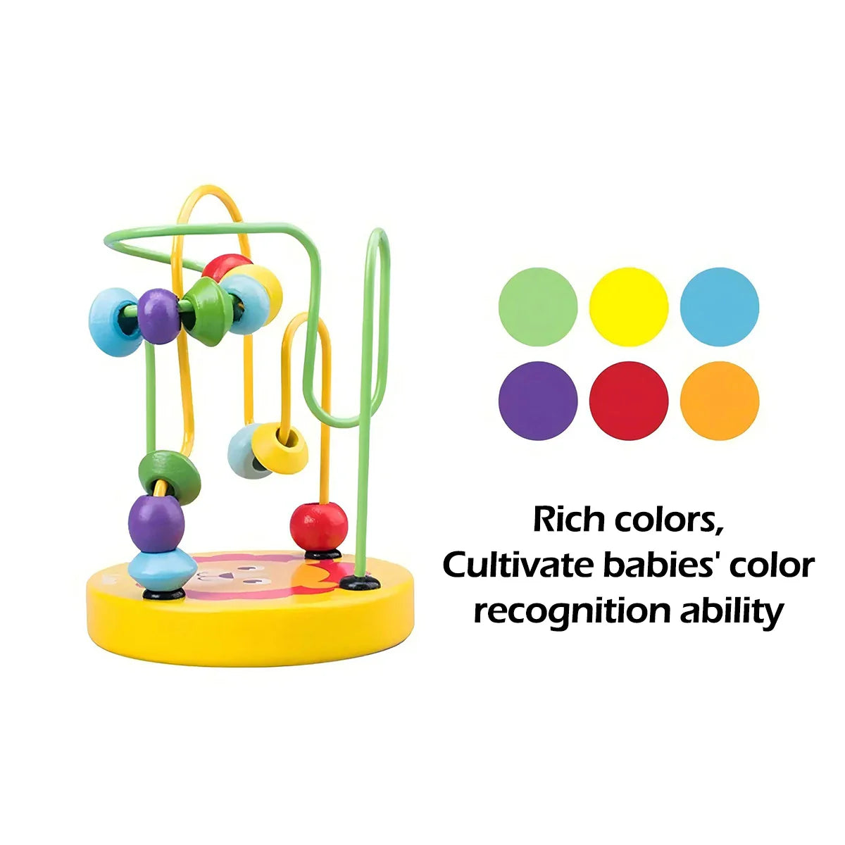 Lilcoat Wooden Roller Coaster – Colorful Montessori Bead Maze