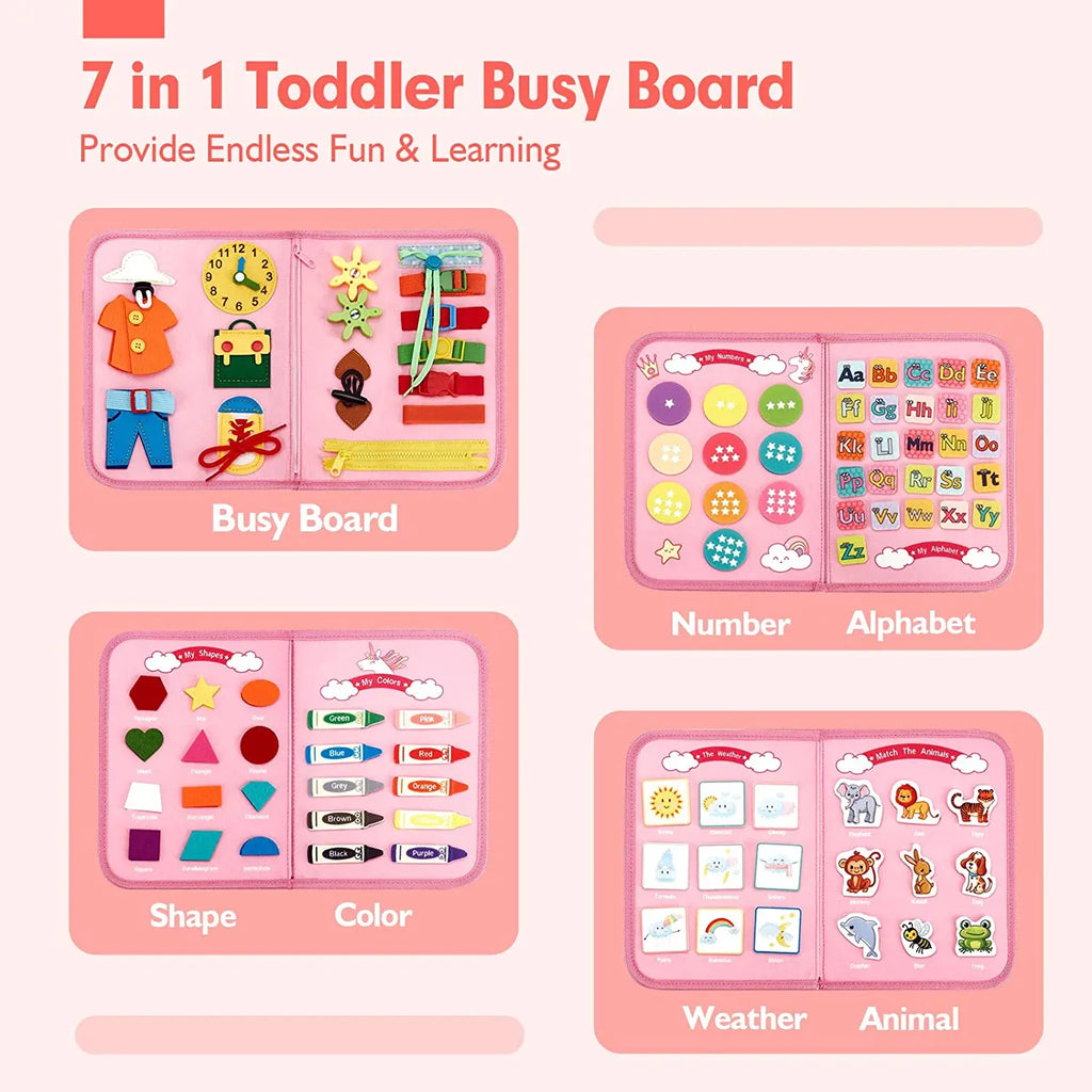 EarlyTern Montessori Busy Board – Sensory Toddler Activity Tool