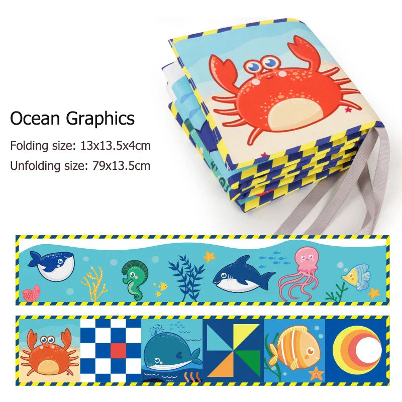 Sencory Black & White Cloth Book – High-Contrast Montessori Crib Bumper