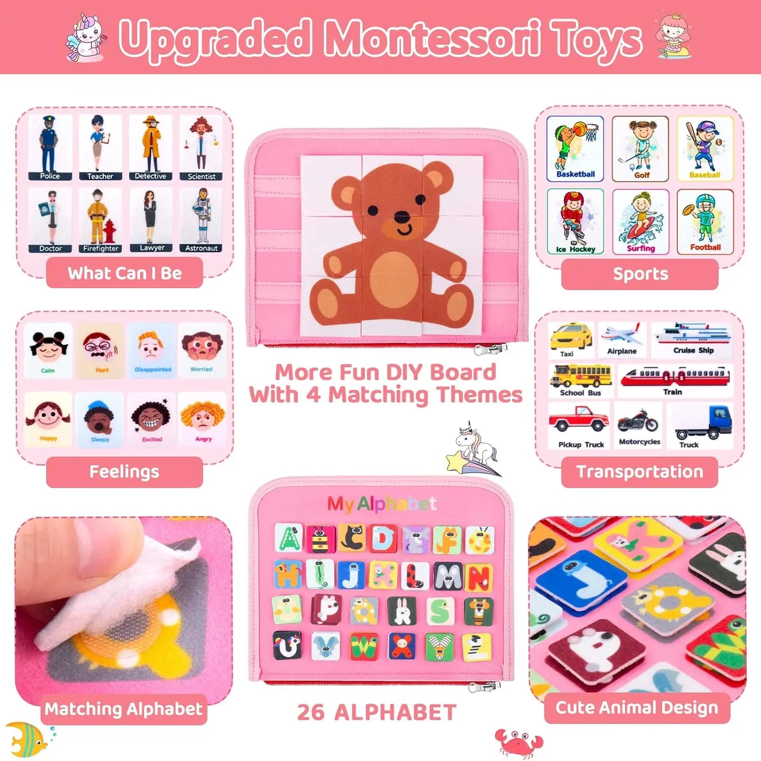 EarlyTern Montessori Busy Board – Sensory Toddler Activity Tool