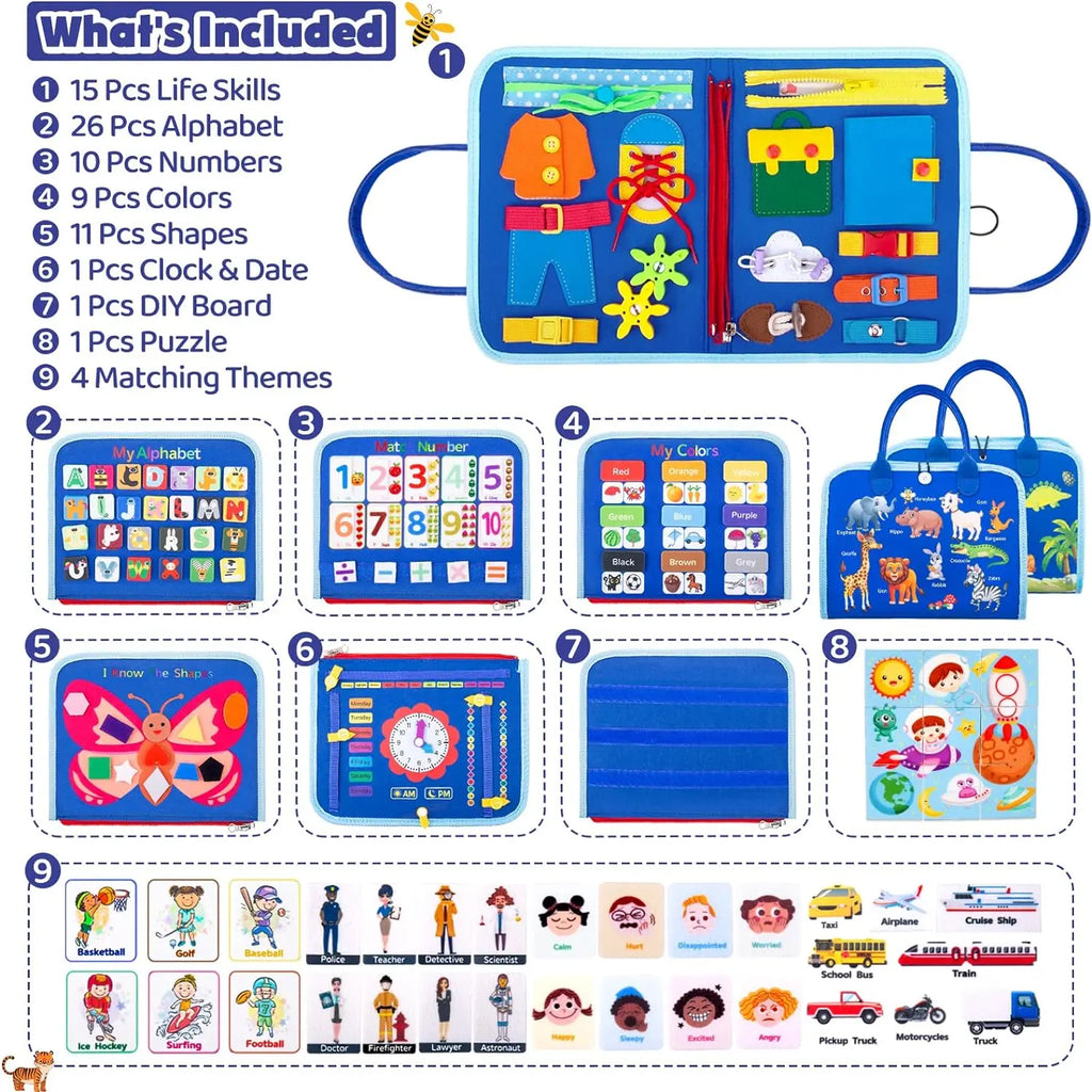 EarlyTern Montessori Busy Board – Sensory Toddler Activity Tool