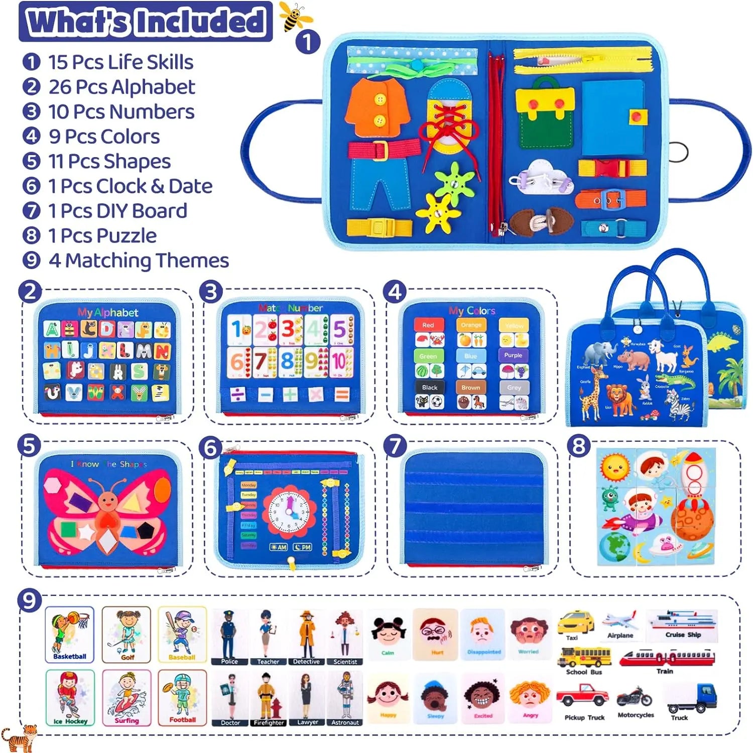 EarlyTern Montessori Busy Board – Sensory Toddler Activity Tool