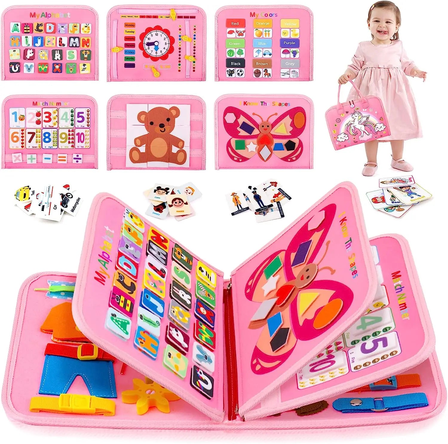 EarlyTern Montessori Busy Board – Sensory Toddler Activity Tool