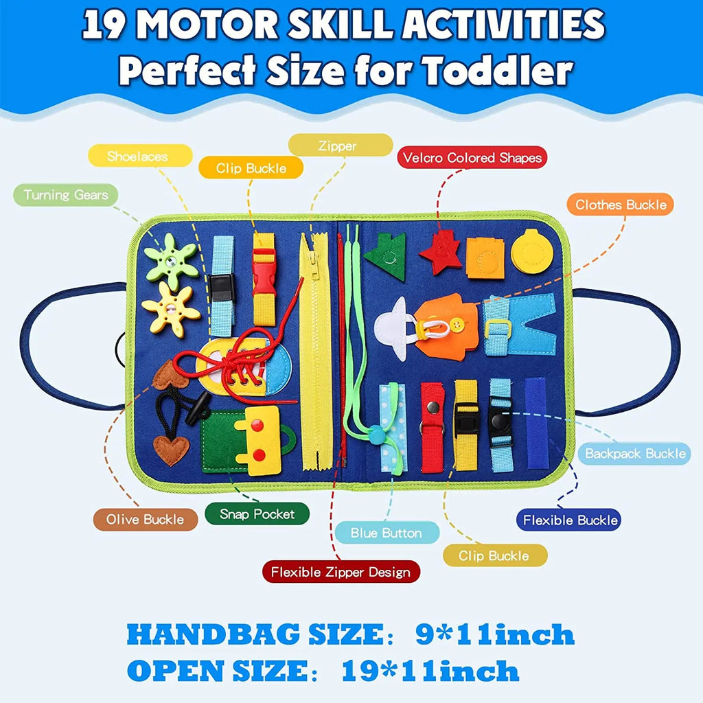 EarlyTern Montessori Busy Board – Sensory Toddler Activity Tool