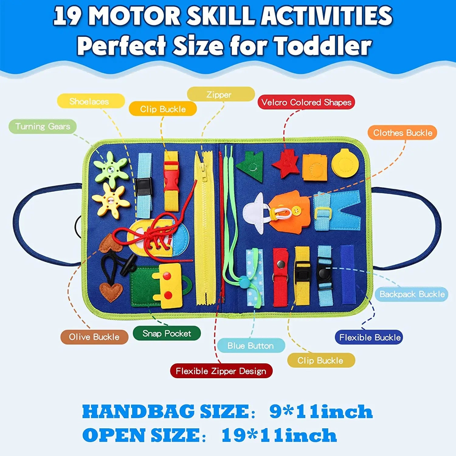 EarlyTern Montessori Busy Board – Sensory Toddler Activity Tool