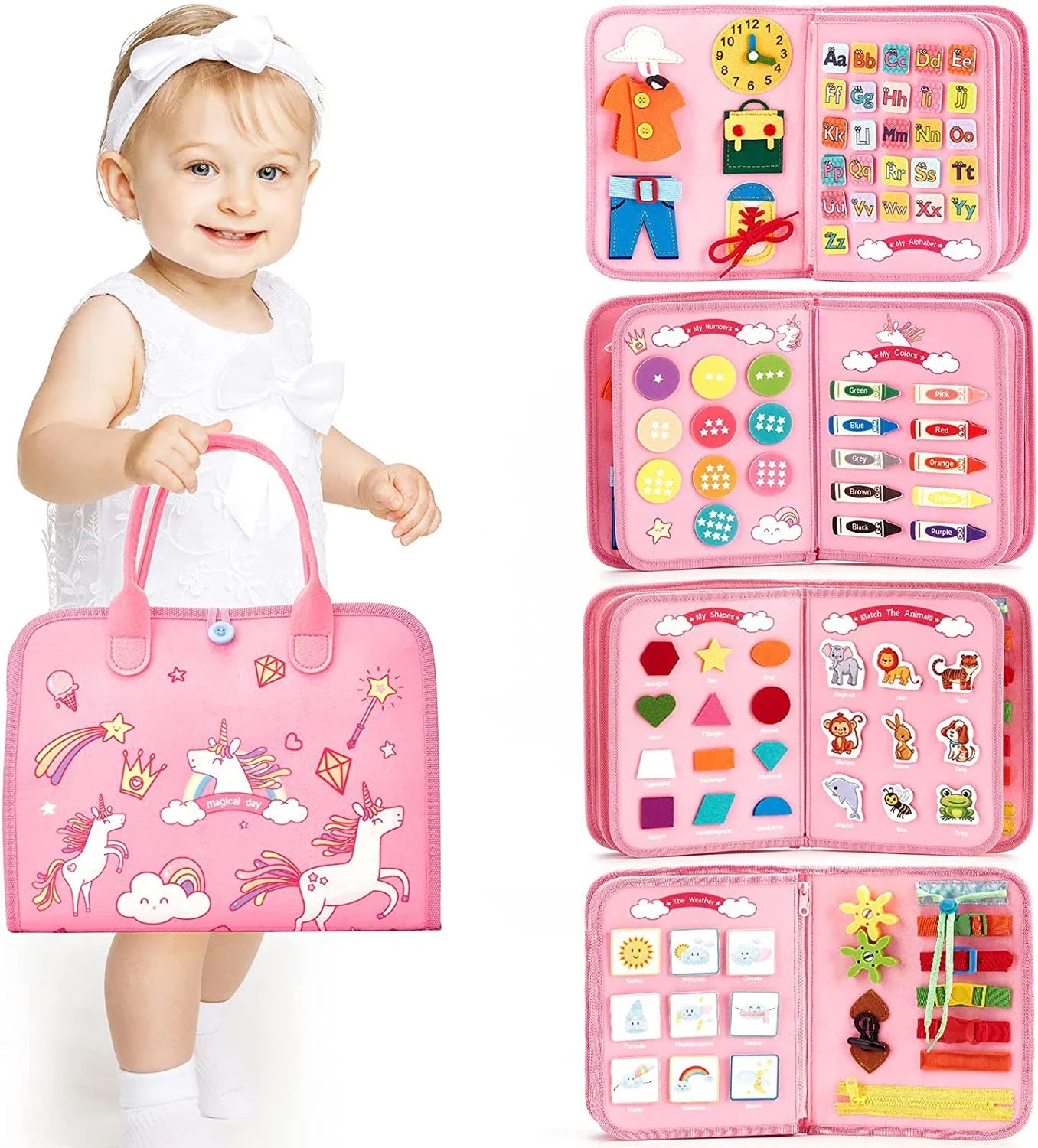 EarlyTern Montessori Busy Board – Sensory Toddler Activity Tool