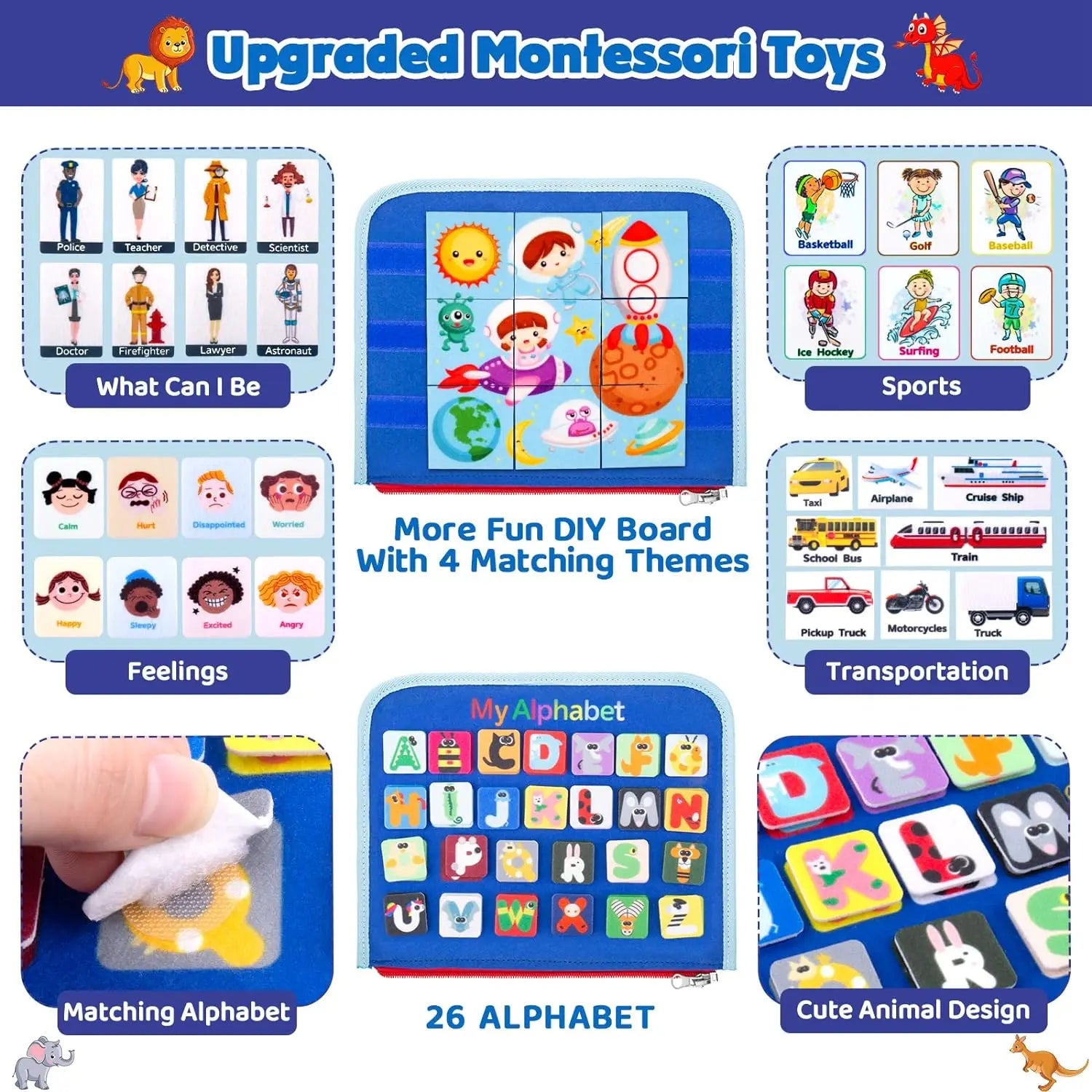 EarlyTern Montessori Busy Board – Sensory Toddler Activity Tool