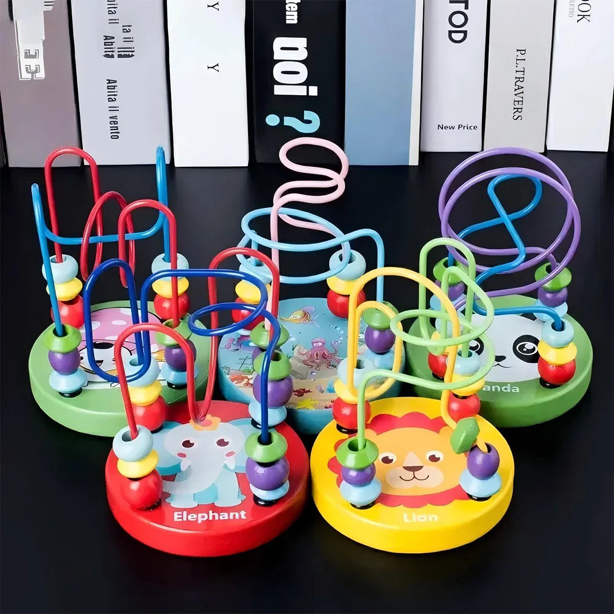 Lilcoat Wooden Roller Coaster – Colorful Montessori Bead Maze