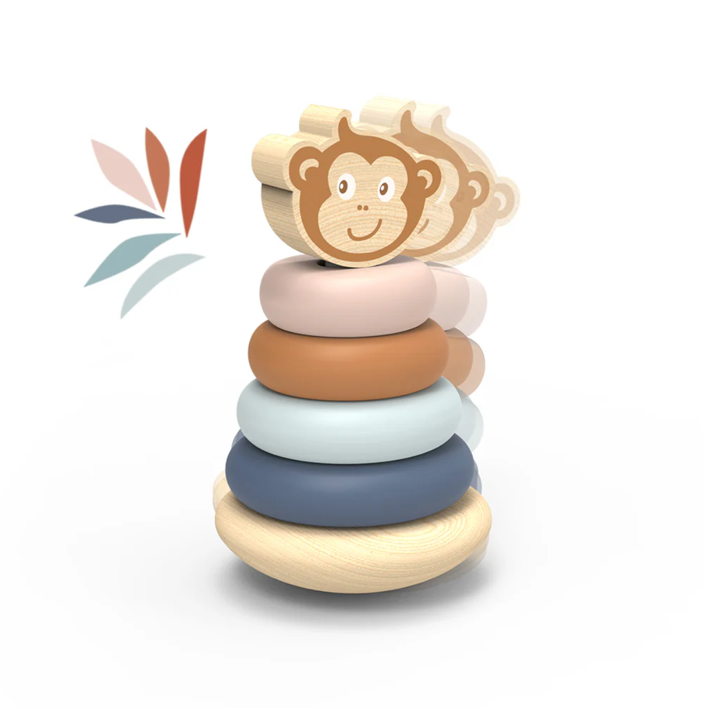 Speedy Monkey Wooden Roly-poly Stacker Toy