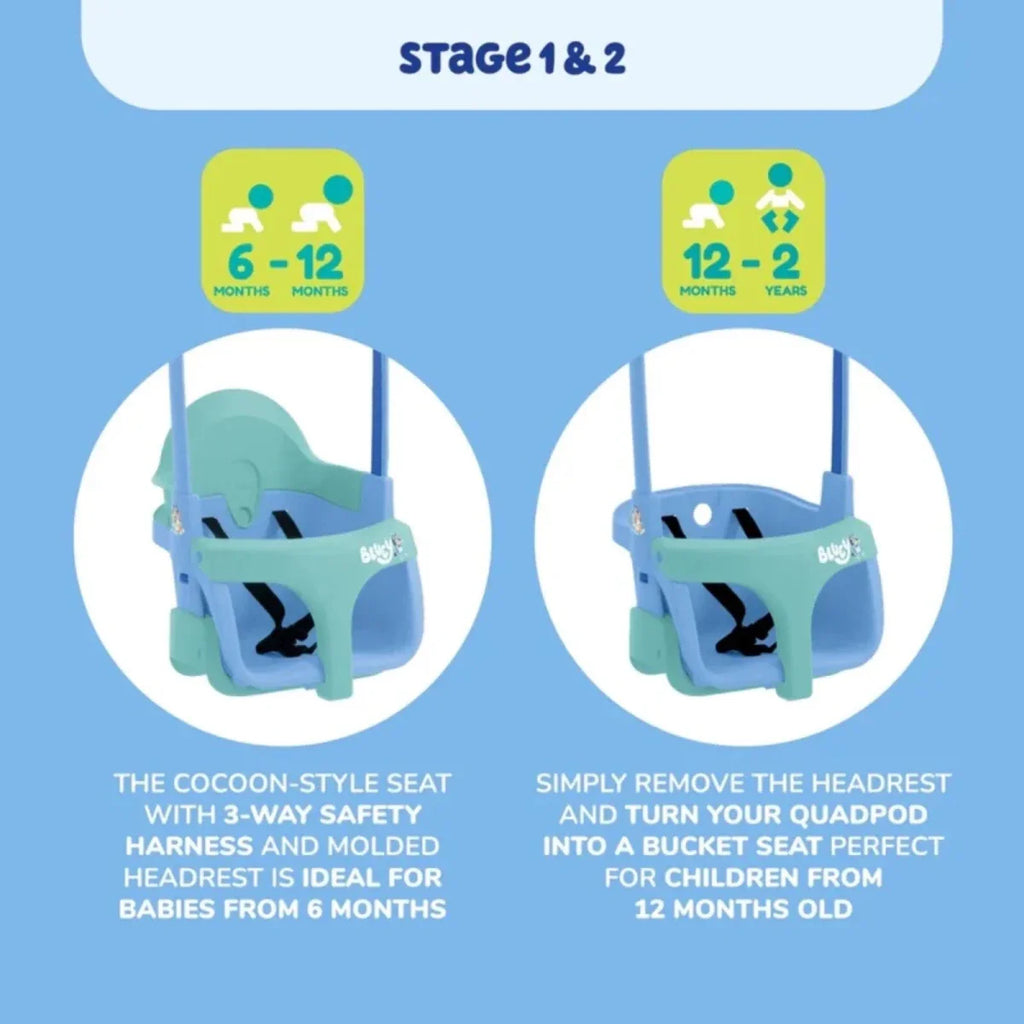 TP Forest Wooden Double Swing with Bluey Quadpod